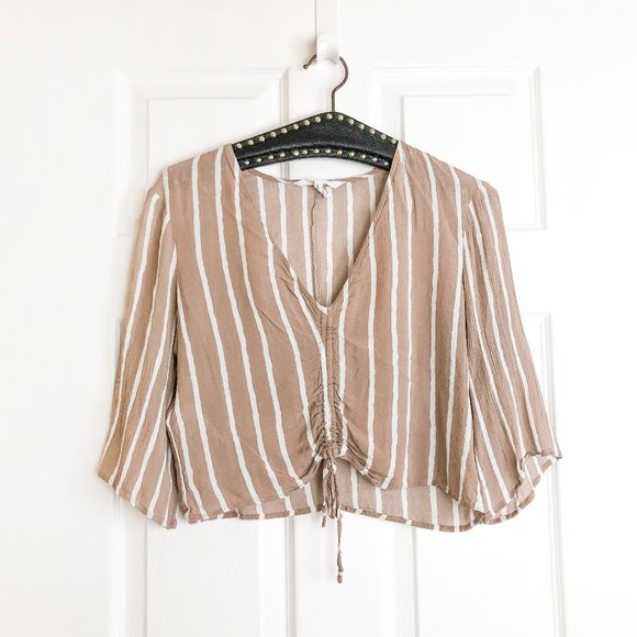 BCBGeneration Tops - BCBGeneration Cropped Blouse Striped